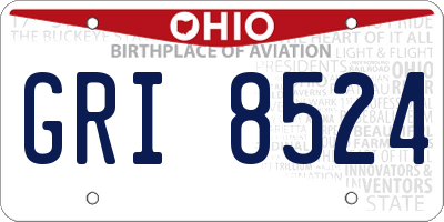 OH license plate GRI8524