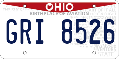 OH license plate GRI8526