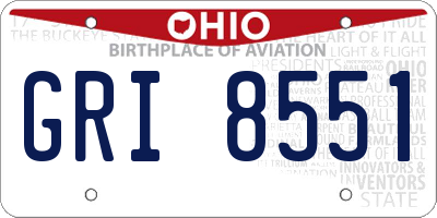 OH license plate GRI8551