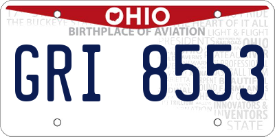 OH license plate GRI8553