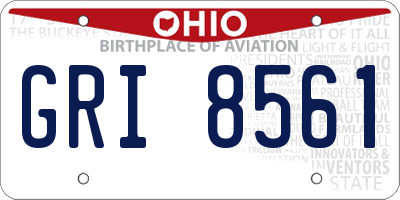 OH license plate GRI8561