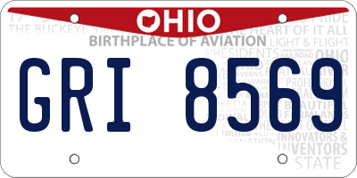 OH license plate GRI8569