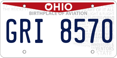 OH license plate GRI8570