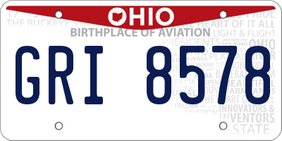 OH license plate GRI8578