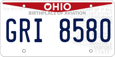 OH license plate GRI8580