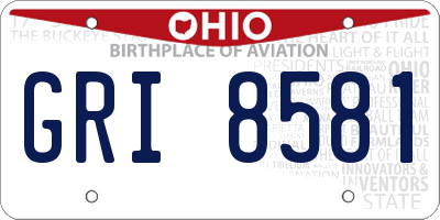 OH license plate GRI8581