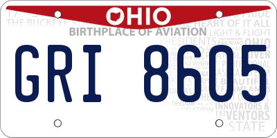 OH license plate GRI8605