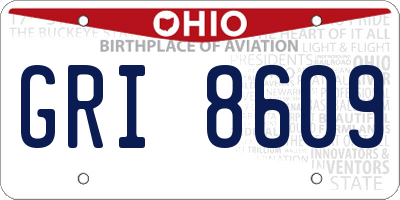 OH license plate GRI8609