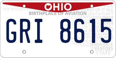OH license plate GRI8615