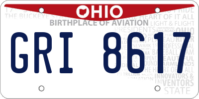 OH license plate GRI8617