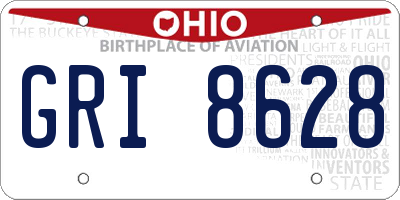 OH license plate GRI8628