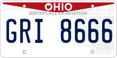 OH license plate GRI8666