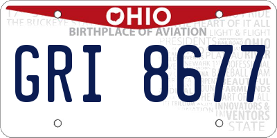 OH license plate GRI8677