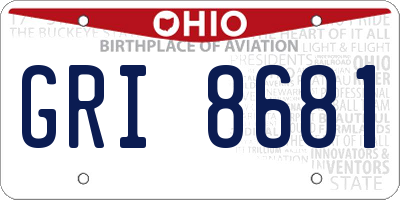 OH license plate GRI8681