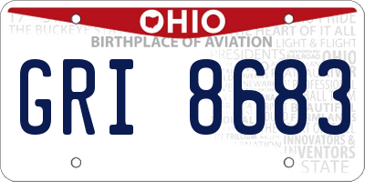 OH license plate GRI8683