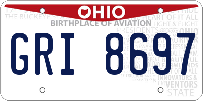 OH license plate GRI8697