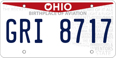 OH license plate GRI8717