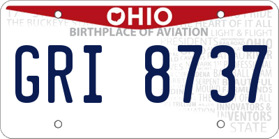 OH license plate GRI8737