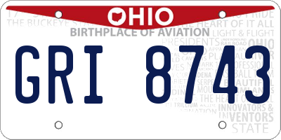 OH license plate GRI8743