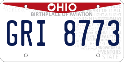 OH license plate GRI8773