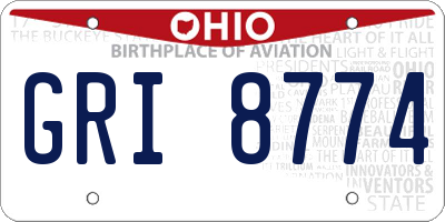 OH license plate GRI8774