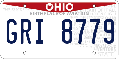 OH license plate GRI8779