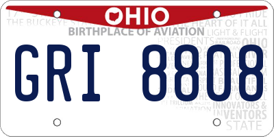 OH license plate GRI8808