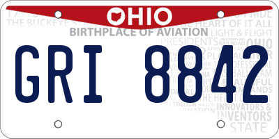 OH license plate GRI8842