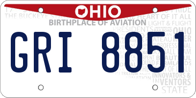 OH license plate GRI8851