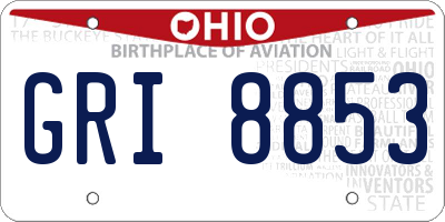 OH license plate GRI8853