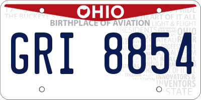 OH license plate GRI8854