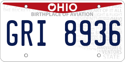 OH license plate GRI8936