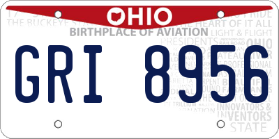 OH license plate GRI8956
