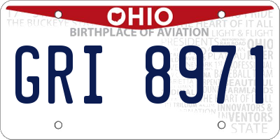OH license plate GRI8971