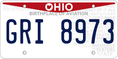 OH license plate GRI8973