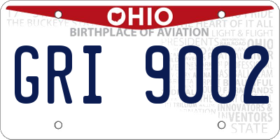 OH license plate GRI9002