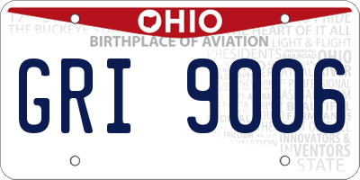 OH license plate GRI9006