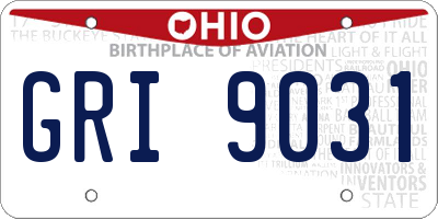 OH license plate GRI9031