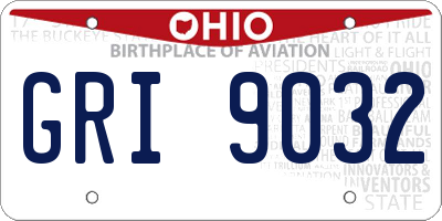 OH license plate GRI9032