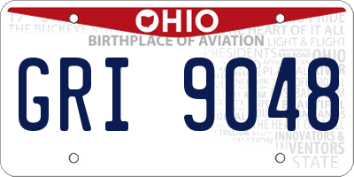 OH license plate GRI9048