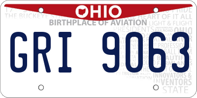 OH license plate GRI9063
