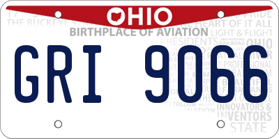 OH license plate GRI9066
