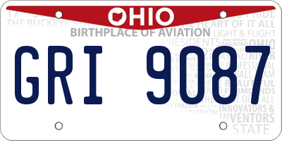OH license plate GRI9087