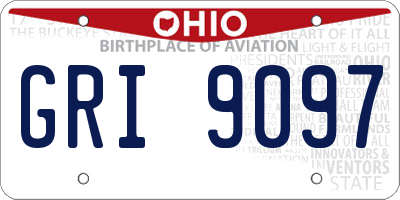 OH license plate GRI9097