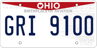 OH license plate GRI9100