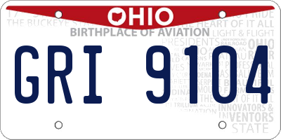 OH license plate GRI9104