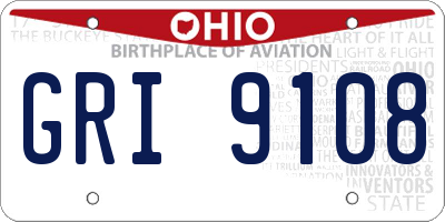 OH license plate GRI9108