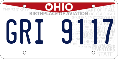 OH license plate GRI9117