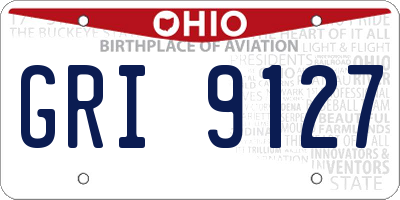 OH license plate GRI9127