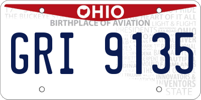 OH license plate GRI9135